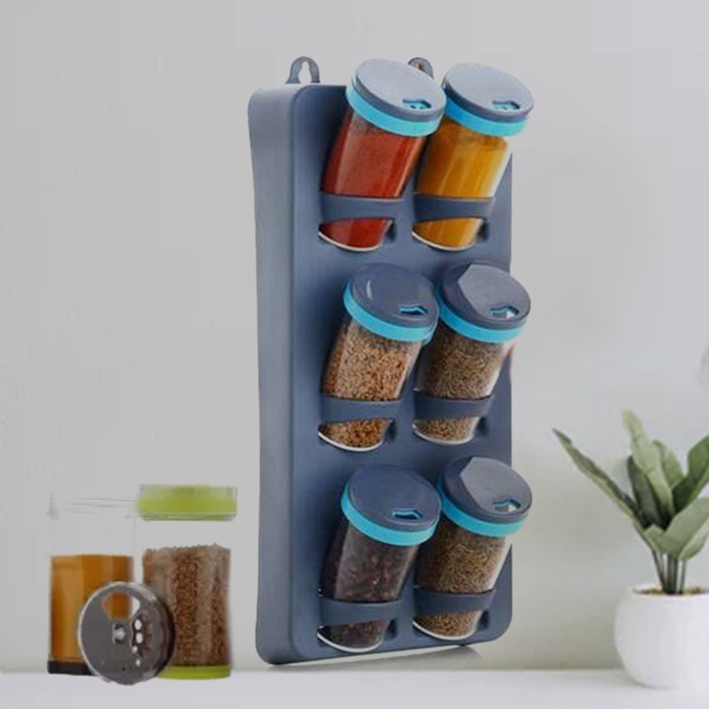 2574 Space Saver Spice Rack 6 Piece Spice Set (Plastic)