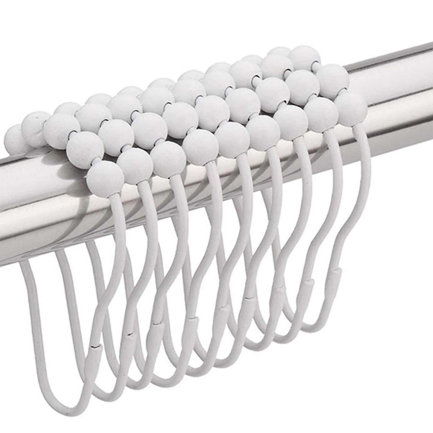 1794 Plastic Bath Drape Clasp Curtain Hooks (Pack of 12 Pcs)