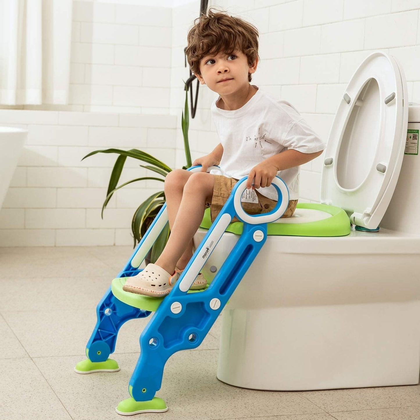 1483 2 in 1 Training Foldable Ladder Potty Toilet Seat for Kids 