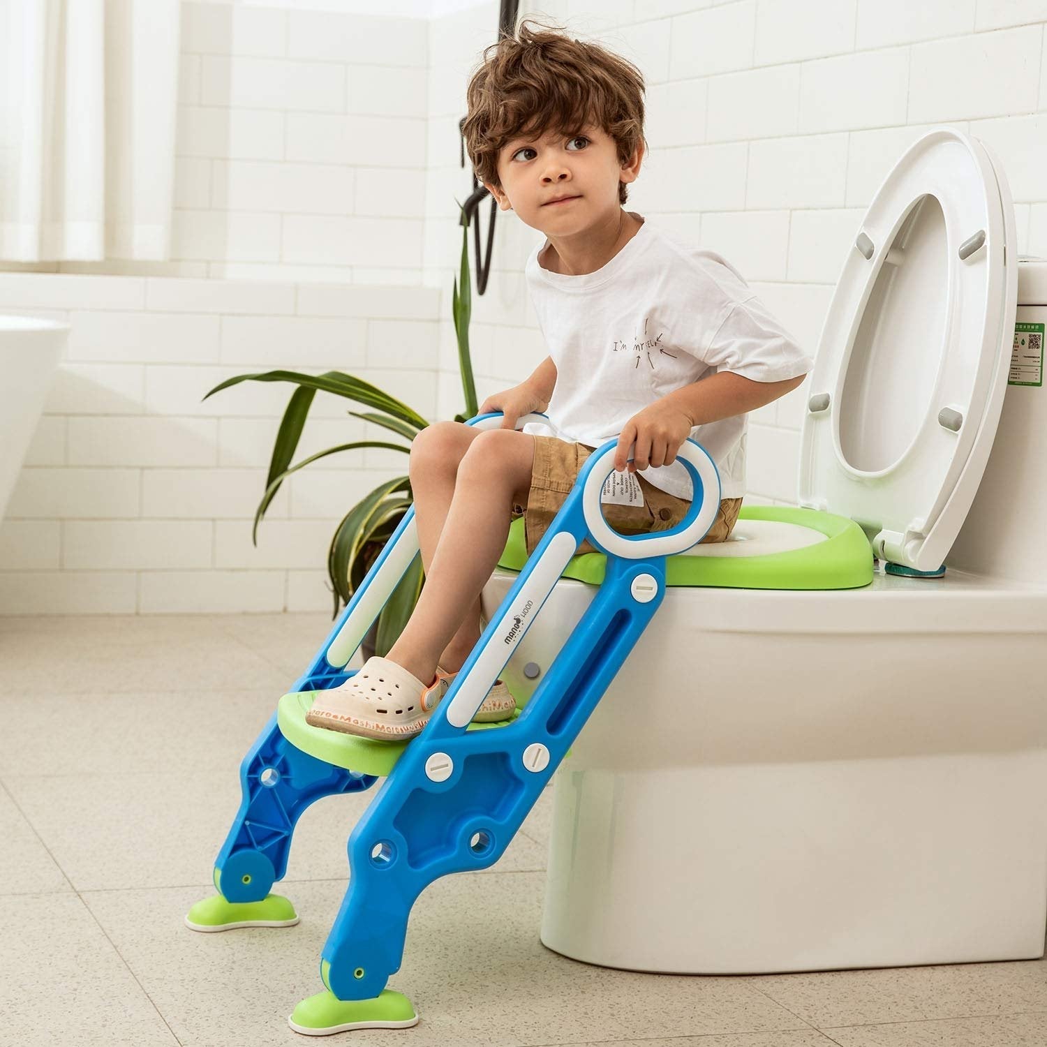 1483 2 in 1 Training Foldable Ladder Potty Toilet Seat for Kids 