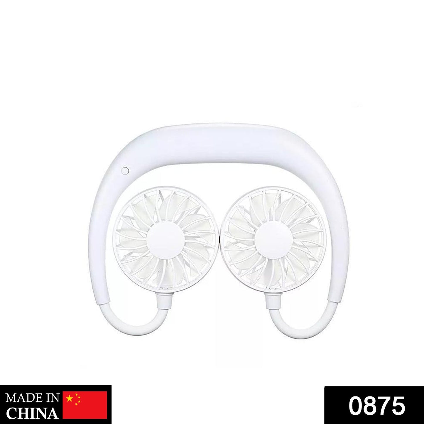 875 Portable USB Battery Rechargeable Mini Fan - Headphone Design Wearable Neckband Fan 