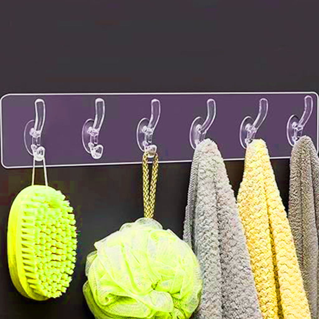 1354 Plastic Sticker Self Adhesive Multipurpose Hanger Hooks (pack of 2 piece)