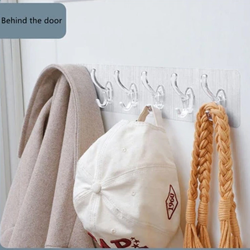 1354 Plastic Sticker Self Adhesive Multipurpose Hanger Hooks (pack of 2 piece)