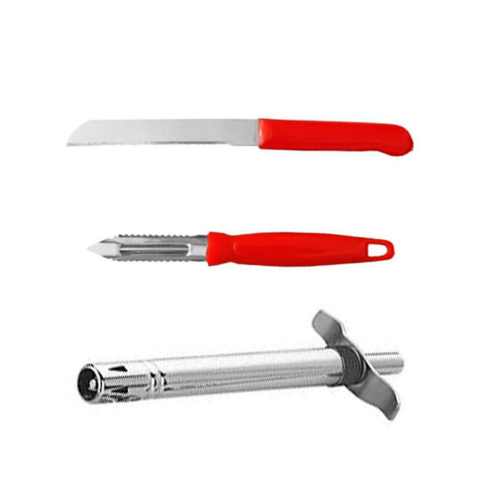 2159 3 In 1 Kitchen Combo - Kitchen Lighter, Stainless Steel Knife and Peeler 