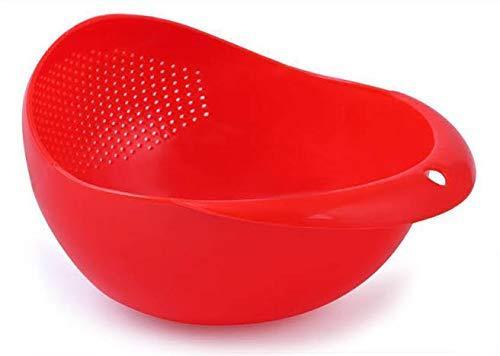 081A Multi-Function with Integrated Colander Mixing Bowl Washing Rice, Vegetable and Fruits Drainer Bowl-Size: 21x17x8.5cm 