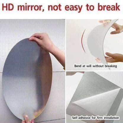 BUY 1 GET 1 FREE ⚡“Elegant Wall Sticker Mirror SELF adhesive for Stylish Home Decor” new (pack of 2) 💪100% SAFE DELIVERY