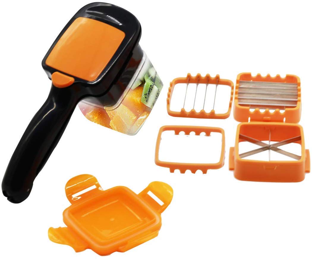 7036 B Grade Vegetable Dicer Multi Chopper Set 5 in 1 Cutting Blades 