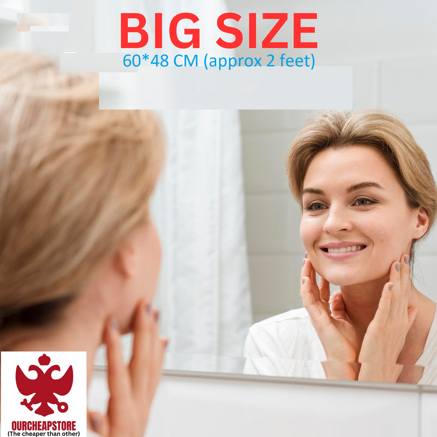 BUY 1 GET 1 FREE ⚡“Elegant Wall Sticker Mirror SELF adhesive for Stylish Home Decor” new (pack of 2) 💪100% SAFE DELIVERY