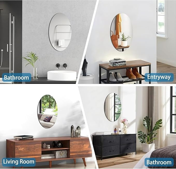 BUY 1 GET 1 FREE ⚡“Elegant Wall Sticker Mirror SELF adhesive for Stylish Home Decor” new (pack of 2) 💪100% SAFE DELIVERY