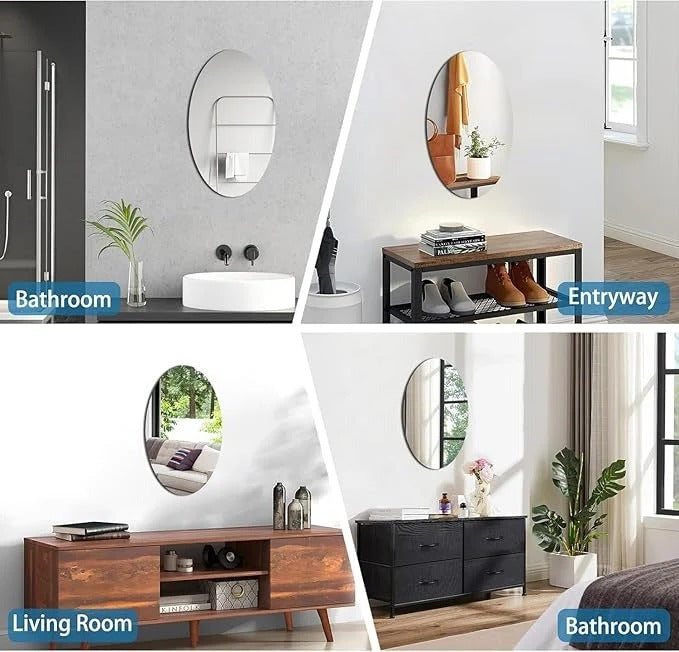 BUY 1 GET 1 FREE ⚡“Elegant Wall Sticker Mirror SELF adhesive for Stylish Home Decor” new (pack of 2) 💪100% SAFE DELIVERY