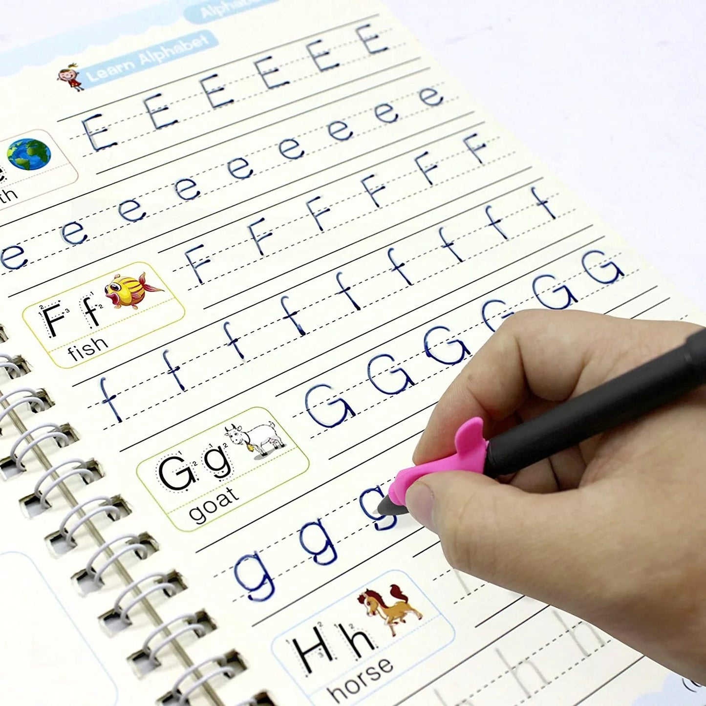 4 Pc Magic Copybook used by kids, children’s and even adults also to write (4 book and pen with 5 refill)