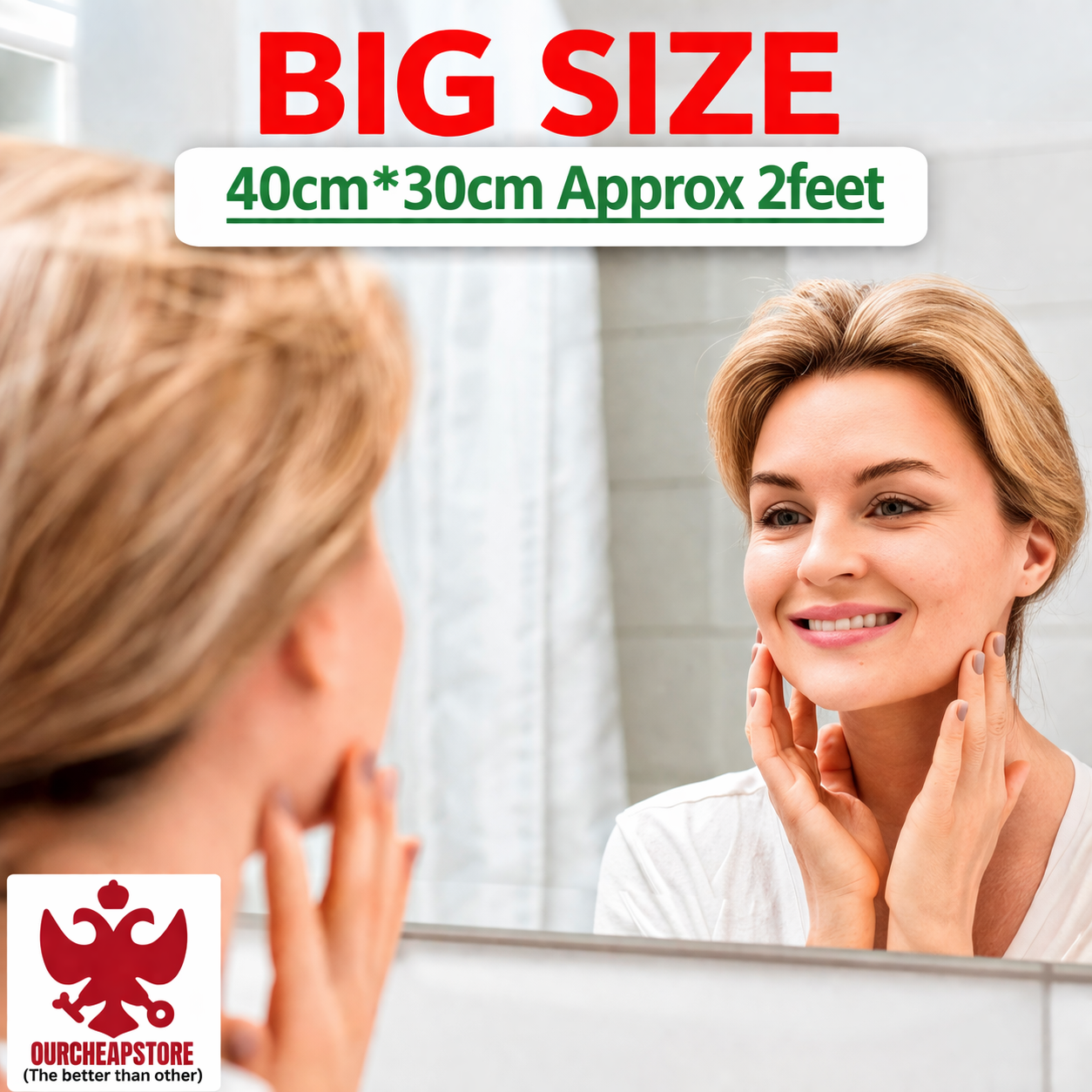 BUY 1 GET 1 FREE ⚡“Elegant Wall Sticker Mirror SELF adhesive for Stylish Home Decor” new (pack of 2) 💪100% SAFE DELIVERY